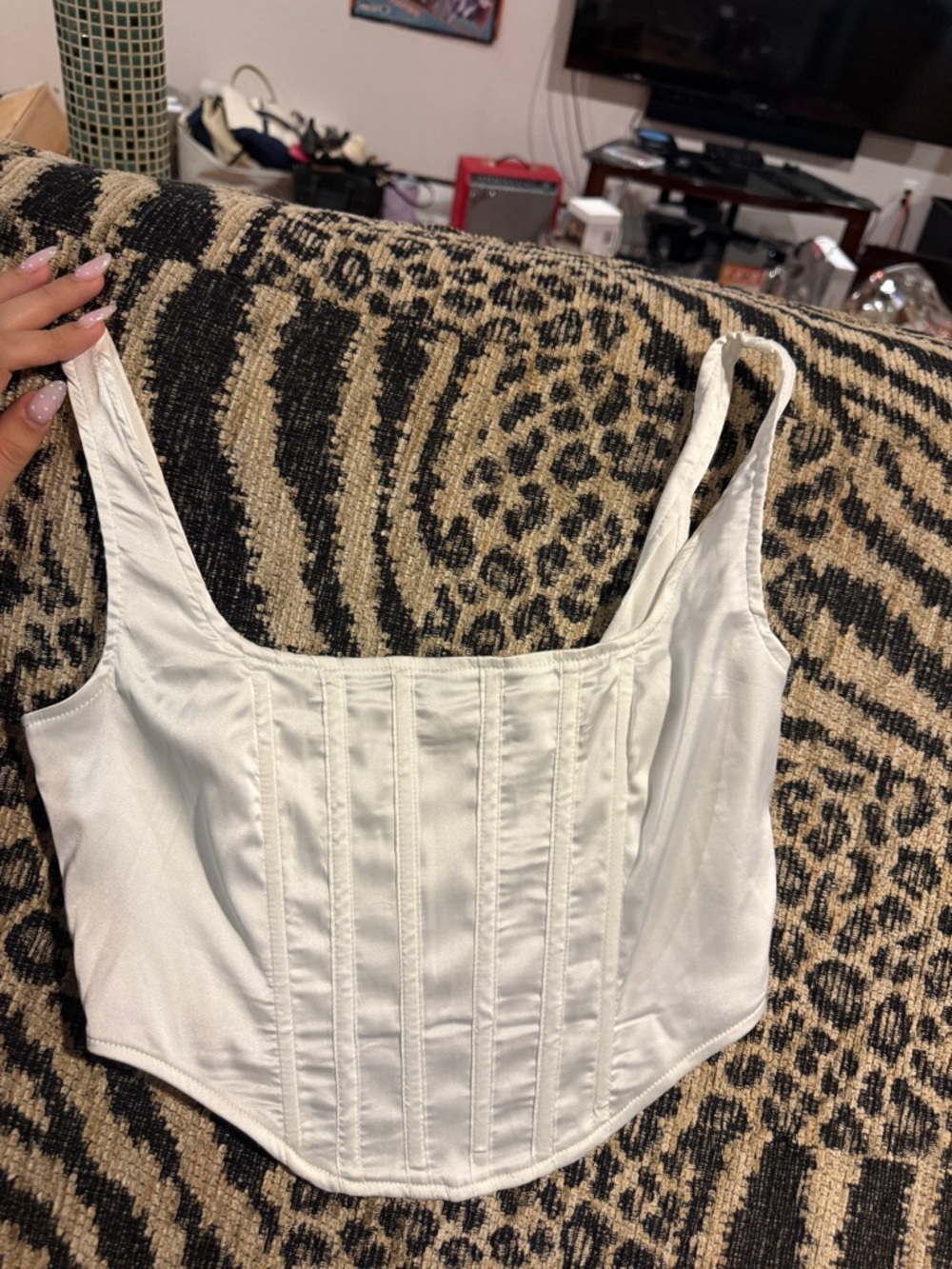 White Corset-Style Tank Top - Women